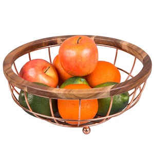 Wooden and Metal <b>Wire</b> <b>Basket</b> for Daily Kitchen Storage And Gift Hamper <b>Basket</b> For Festivals Weddings And Housewarming From India - Product Image 4