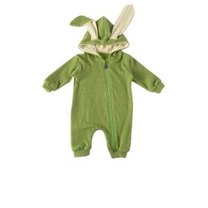 Romper de Bebé Orgánico Mimi de Alta Calidad, Unisex, para Recién Nacidos, con Cierre de Gancho y Bucle, Diseño Coreano, con Cola de Conejo Acanalada y Gorro con Orejas de Conejo 3D - Product Image 1