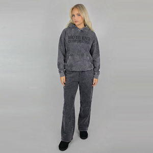 Ensemble sweat à capuche et jogging Moto End Corporation pour femme, en molleton, décontracté, toutes saisons, tricoté, manches longues, coupe ample - Product Image 2