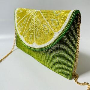 Sac à main de luxe moderne en lin brodé de perles, imperméable, fait main, pour femmes, idéal pour les fêtes, mariages et tenues traditionnelles - Product Image 2