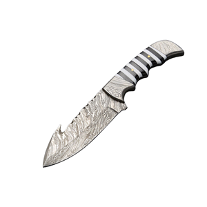 Couteau de chasse artisanal à lame pleine longueur pour le dépecage, avec manche ergonomique, en acier Damas, lame fixe, pour usage extérieur, personnalisable OEM - Product Image 4