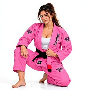 Women <b>Pink</b> BJJ Gi <b>Kimono</b> 100% Cotton Regular Fit Durable Brazilian Jiu Jitsu Gi Adult Martial Arts Wears training uniform - Product Image 6