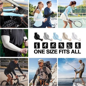 Unisex Breathable and Cooling Arm Sleeves Sun Protection Breathable Stretch Sports Cycling Running Arm <b>Covers</b> with Thumb Hole - Product Image 6