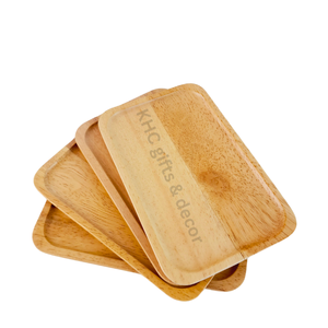 Plateau de service à Dessert en bois Plateau en bois écologique pour gâteau biscuits pâtisserie pain et collations pour cuisine à manger - Product Image 4