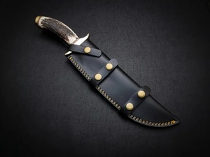 Cuchillo Bowie de Fantasía Hecho a Mano PASHA ENTERPRISES con Punta Recta, Mango de Asta de Ciervo, Acero Inoxidable, Táctico, para Caza, OEM - Product Image 3