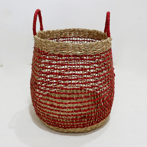 Cesta de Almacenamiento de Hierba Marina Natural, Plegable, Tejida, con Asas, para Ropa, Cocina, Guardería - Product Image 3