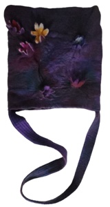 Sac fourre-tout multicolore de haute qualité pour femme fermeture à glissière de paysage fait à la main deux poignées en feutre de tissu de coton seau prêt pour la plage - Product Image 5