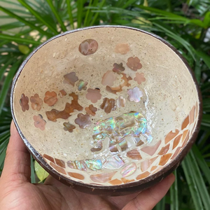 Custom Hand Painted <b>Coconut</b> Bowl Engraved Natural <b>Coconut</b> <b>Shell</b> Bowl for Kitchenware and Gift Decoration - Product Image 3