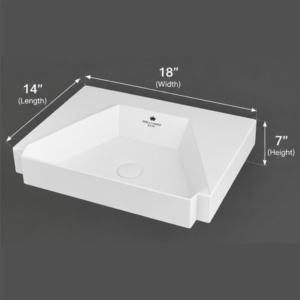 Lavabo de Pared Cuadrado de Cerámica Blanco Moderno, Lavabo de Baño Ecológico Fácil de Limpiar, para Apartamentos y Hoteles, Artículos Sanitarios - Product Image 6