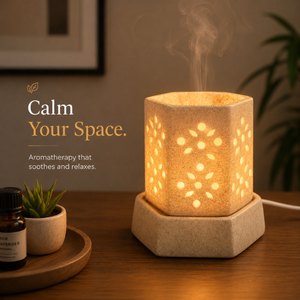 Diffuseur d'arômes en céramique, lampe brûle-huile électrique |   Diffuseur de parfum artisanal pour la relaxation et la décoration de la maison, idée cadeau - Product Image 4
