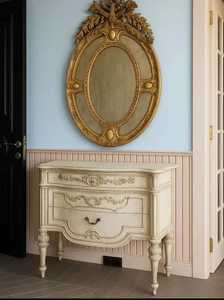 Vintage Hand Made Console <b>Table</b> With <b>Mirror</b> Frame Antique Design Wooden Frame wooden Top Hallway Entryway Living Room Furniture - Product Image 2