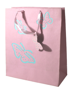 Handmade Recycled Cotton Paper Same Die Cut Contrast Color Of Papers Reusable Shopping Gift Bag For Present - Product Image 3