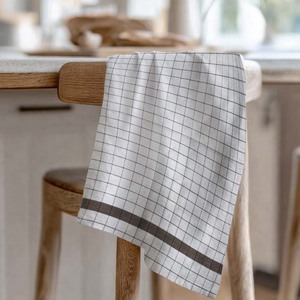 ผ้าเช็ดครัวคุณภาพดี นุ่ม เป็นมิตรกับสิ่งแวดล้อม สำหรับใช้ในครัว ผ้าฝ้ายลายตารางย้อมเส้นด้าย ราคาดีที่สุด - Product Image 3