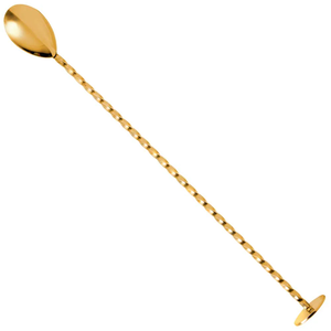Cuillère de bar en laiton doré tendance, manche long torsadé, outils de bar personnalisés, design moderne - Product Image 1