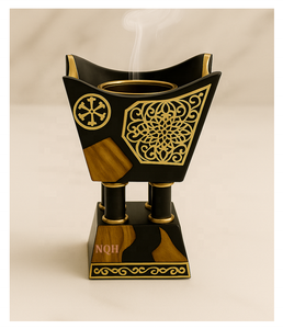 Quemador de Incienso Bakhoor Artesanal de Madera de Acacia y Resina Epoxi 2026, Difusor de Incienso Aromático Elegante, Hecho a Mano, Personalizable - Product Image 4