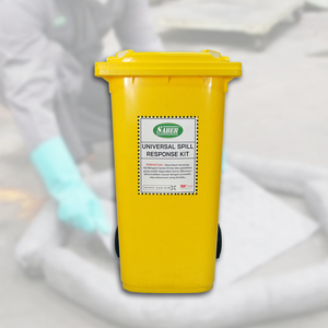 240L Universal Spill Kit with Wheelie <b>Bin</b> – <b>Large</b> Capacity Hazardous Chemical Spill Response Kit, Industrial Absorbent Spill Kit - Product Image 3