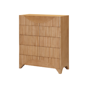 Commode haute HAVASU en chêne massif traditionnel avec 4 tiroirs - Meuble de chambre à coucher polyvalent, durable et écologique - Product Image 1