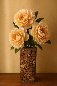 Vase à fleurs décoratif en pierre incrustée, jardinière en fibre de verre, revêtement époxy, style européen pour la maison, l'hôtel, le balcon - Product Image 6