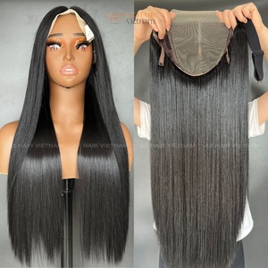 HD Lace Frontal Wigs Raw Vietnamese <b>Hair</b> Natural Black Color Bone Straight Long Length - Product Image 1