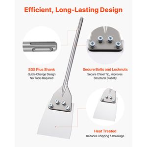 Cincel Raspador de Pisos SDS Max de 23.6" x 5.9", Acero de Aleación 40Cr Tratado Térmicamente, Compatible con Martillos Rotatorios - Product Image 6
