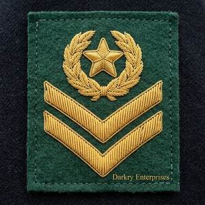 Parche bordado hecho a mano con forma de estrella y hilo de oro, emblema personalizado en forma de escudo sobre tela verde para trajes, chaquetas y insignias - Product Image 6