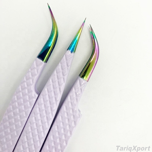 Juego de Pinzas Profesionales Personalizadas de Acero Inoxidable para Extensión de Pestañas, Antimagnéticas, de 10 mm de Precisión, Multicolores, para Cejas - Product Image 4