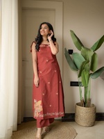 Kurti sans manches pour femme en coton brodé à imprimé numérique, séchage rapide, longueur genou, coupe régulière, style ethnique traditionnel