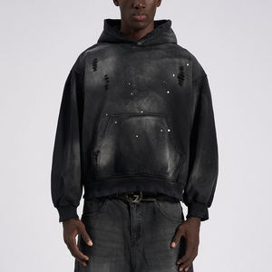 Sweat à capuche pour homme en polaire douce, orné de strass, avec poche kangourou, style streetwear décontracté, pièce de mode affirmée - Product Image 3