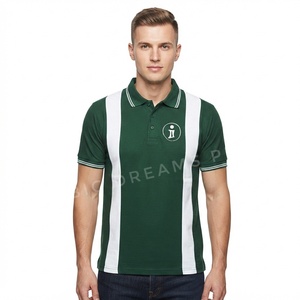 Chemise de golf formelle pour homme à manches courtes, avec logo personnalisé, blocs de couleur et rayures, tricotée et respirante, vente en gros - Product Image 2