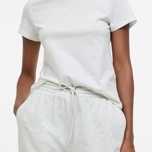 Pantalon de survêtement bleu foncé ample en tissu jersey doux 65% coton 35% polyester avec poignets côtelés - Product Image 4