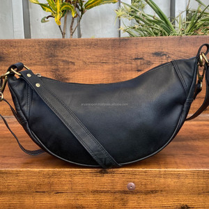 Bolso personalizado para axilas, bolsos de cuero genuino, bolso de diseñador para mujer, bolso cruzado de gran capacidad de media luna a la moda para mujer - Product Image 4