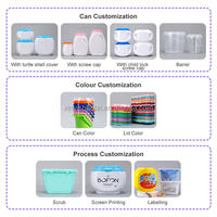 Pot d'emballage pour capsules de lessive en PET vierge, en stock usine, plusieurs capacités, couleur personnalisée, marque privée, OEM ODM