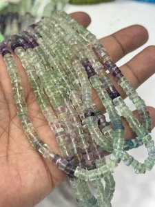 Cuentas de Piedras Preciosas de Alta Calidad para la Elaboración de Joyería, 17 Pulgadas, Fluorita Natural Multicolor, Forma de Neumático Heishi Lisa, Tamaño 6-7 mm - Product Image 3