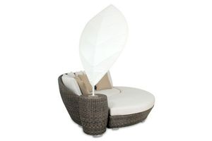 Chaise longue d'extérieur moderne avec dossier, structure en rotin PE, coussin en polyester, résistant aux UV, design contemporain - Product Image 6
