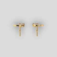 1.00CT Floral Diamond <b>Stud</b> Earrings, 14K Gold Flower Earrings, Round Center Stone Earrings, Elegant Wedding Jewelry, Gift for He - Product Image 3