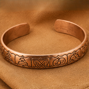 Pure Copper Ashtamangala <b>Engraved</b> Solid Round <b>Bangle</b> Bracelet Luxury Metal Jewelry Exquisite Craftsmanship - Product Image 2