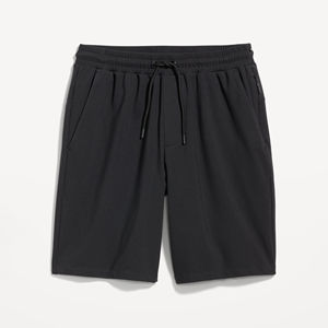 Men's <b>Black</b> Cotton Shorts Drawstring <b>Waist</b> Casual Solid Color Pocket Design Mid Rise Breathable Woven Fabric - Product Image 5