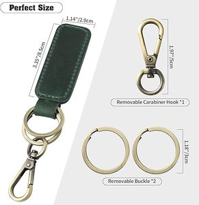 Genuine <b>Leather</b> Car Keychains Universal <b>Key</b> Fob Keychains <b>Leather</b> <b>Key</b> <b>Chain</b> Holders for Men Women Custom Logo Wholesale Keyrings - Product Image 2