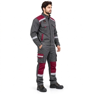 Uniforme de Seguridad Industrial, Conjunto de Ropa de Trabajo con Cinta Reflectante, Material de Poliéster Duradero, Ajuste Cómodo, Ropa de Construcción OEM - Product Image 3