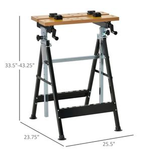 Banco da Lavoro per Falegnameria con Goniometro, Nuovi Cavalletti in Acciaio per Officina e Magazzino, Banchi per Lavorazione del Legno - Product Image 2