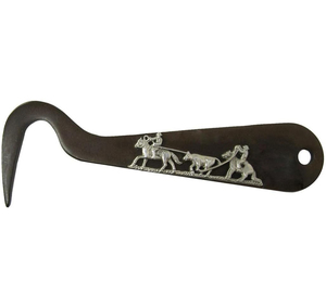 Cure- sabot antique en acier brun, gravure argentée Barrel Racing - Product Image 2