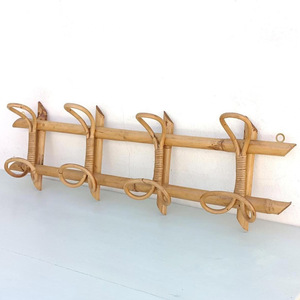Decorative rattan <b>wall</b> <b>hooks</b> for hanging clothes display <b>hook</b> hand-crafted multi-<b>hook</b> <b>rack</b> - Product Image 1
