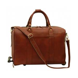 Sac de voyage en cuir véritable 48 heures, style vintage, sac de week-end, grande capacité 36-55L, fermeture éclair, multi-usages, pour hommes et femmes - Product Image 3