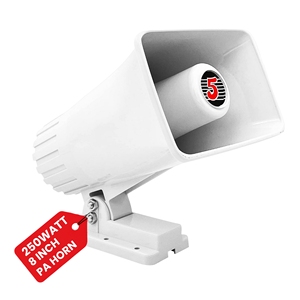 Altavoz de 8 Pulgadas con 5 Núcleos, 250W, Tipo Bull Horn, 8 Ohmios, para Uso en Interiores y Exteriores, con Soporte de Montaje, Frecuencia de 500Hz-5KHz - Product Image 1