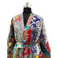 Patch Work Bedruckte Baumwolle Handmade Maxi Kleid Großhandel Indische Bademantel Kleid Kimono Style Kantha Nachtwäsche