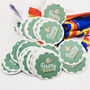 Etiqueta Redonda con Recubrimiento Brillante para Camisetas, Etiqueta Personalizada con Logotipo, Etiqueta Colgante para Ropa, Etiquetas para Prendas - Product Image 5