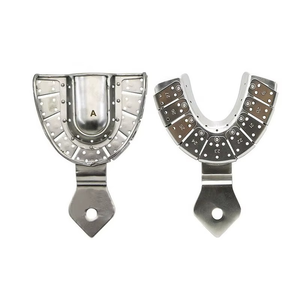 Plateau d'empreinte perforé Azicon - Plateau d'empreinte orthodontique supérieur et inférieur en acier inoxydable réutilisable et autoclavable pour laboratoire dentaire - Product Image 4