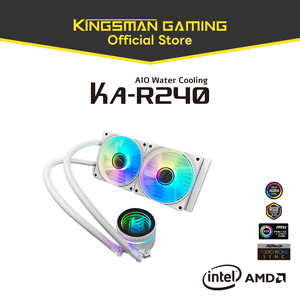 KINGSMAN GAMING Dual PWM ARGB 240mm AIO Liquid CPU Cooler Fluid Bearing Aluminum Heatsink for Intel Computer <b>Case</b> Application - Product Image 1