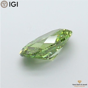 เพชร CVD ขนาด 2.00 กะรัต ผลิตในห้องปฏิบัติการ ได้รับการรับรองจาก IGI ทรงรี สำหรับเครื่องประดับระดับมาสเตอร์พีซ สีเขียวแฟนซีสดใส ความใสระดับ VS2 - Product Image 6
