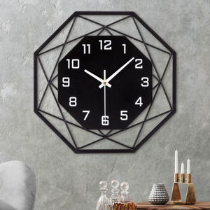 Creative Metal Wall <b>Clock</b> Black Spoke Design With Silent Quartz Movement For Living Room Office And Luxury Home Decorative - Product Image 5